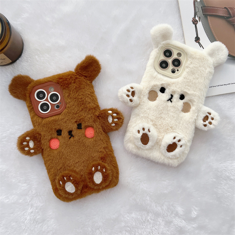 Korean 3D Cartoon Bear Fluffy  – обзор и цена Phone Cases Casely