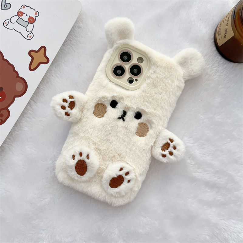 Korean 3D Cartoon Bear Fluffy  – обзор и цена Phone Cases Casely