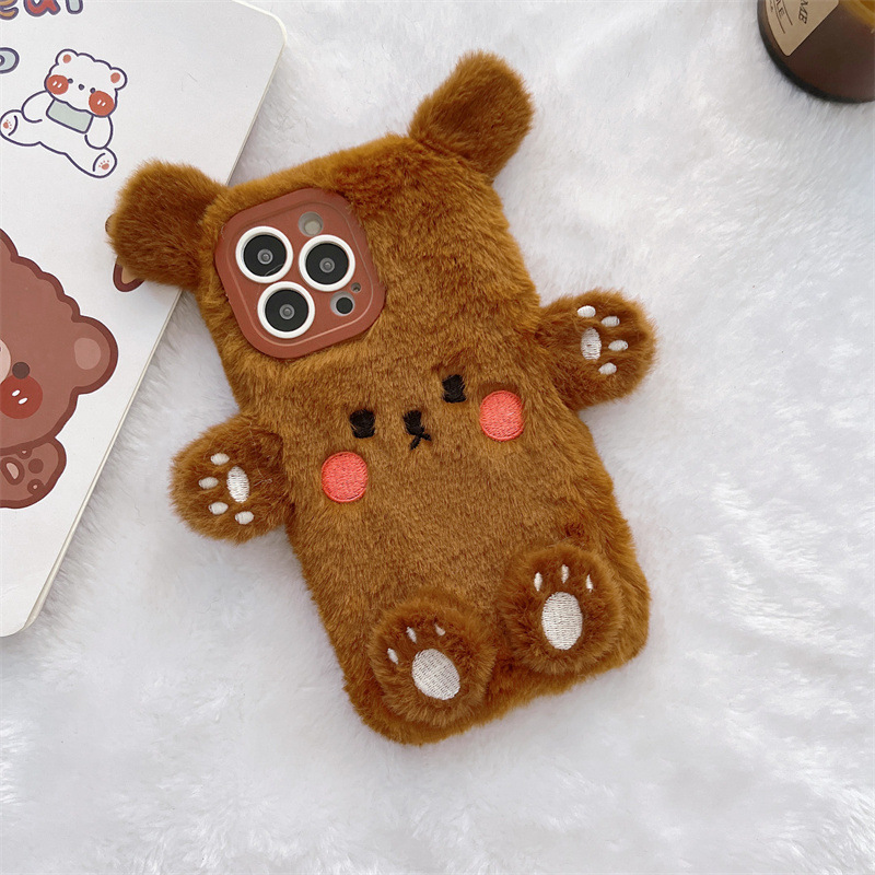 Korean 3D Cartoon Bear Fluffy  – обзор и цена Phone Cases Casely