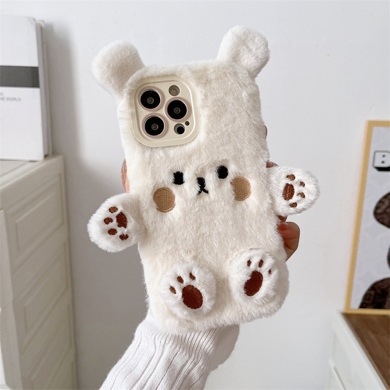 Korean 3D Cartoon Bear Fluffy  – обзор и цена Phone Cases Casely