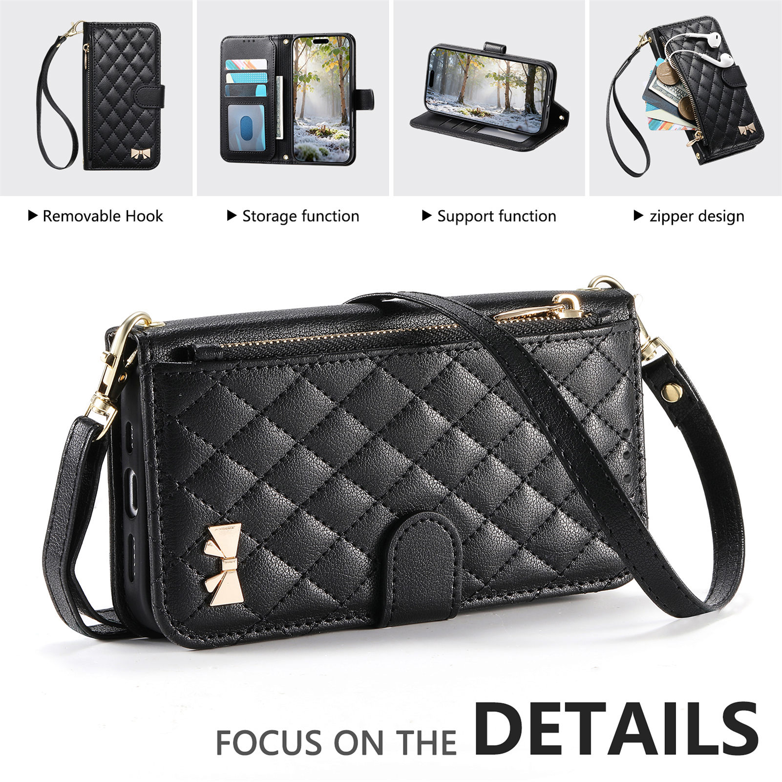 PU Leather Zipper Crossbody Wr – обзор и цена Phone Cases With Straps