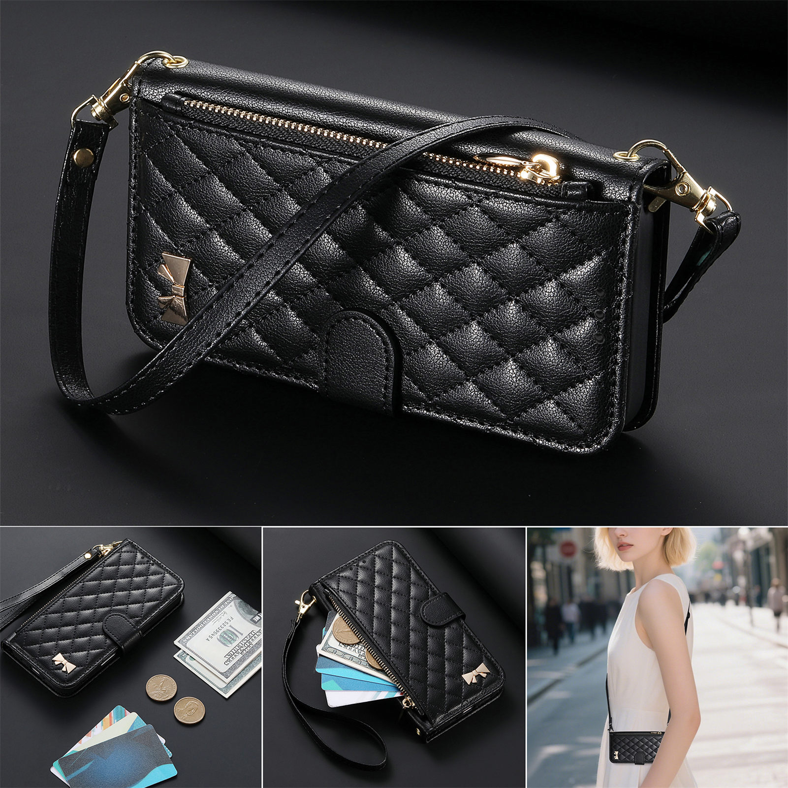 PU Leather Crossbody Flip Wall – обзор и цена Phone Cases With Straps