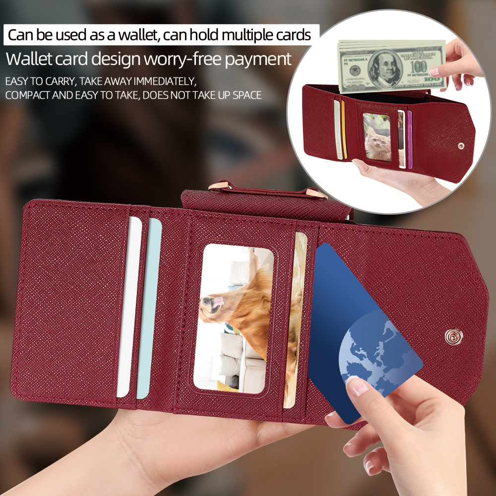 VIETAO Dark Red PU Leather Wal – обзор и цена Phone Cases With Straps